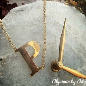 Gold Letter P Necklace • Bold Pendant